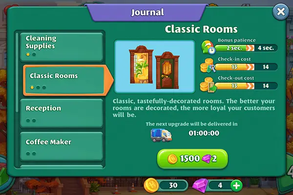 Android Grand Hotel Mania hotel upgrades