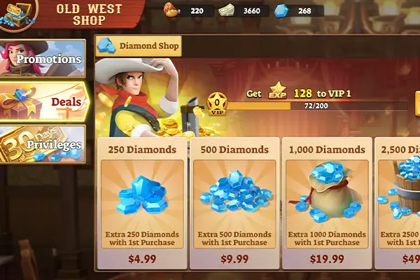 Players pay for extra diamonds