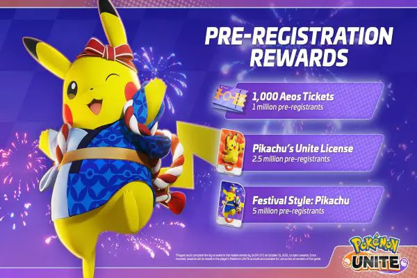 pokemon unite pre-registration rewards
