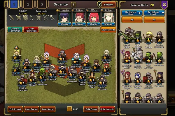 Eternal Saga: Region Tactics formation