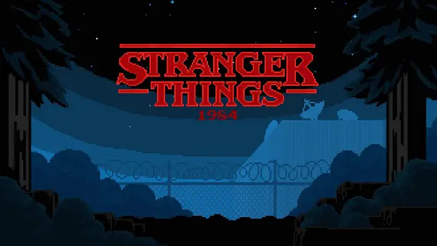 Stranger Things: 1984 16-Bit Title.