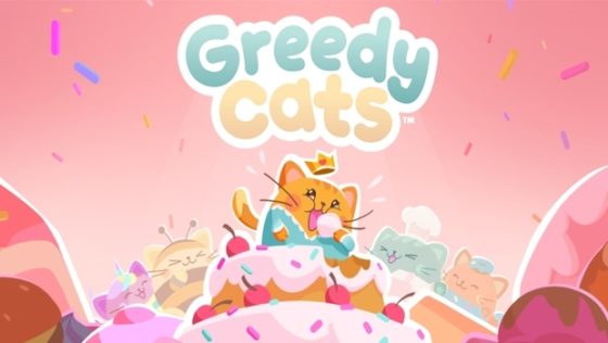 Greedy Cats Cat Eating Logo