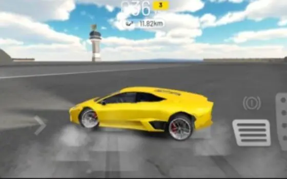 yellow car mid-drift