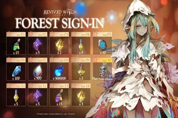Revived Witch Sign In Rewards