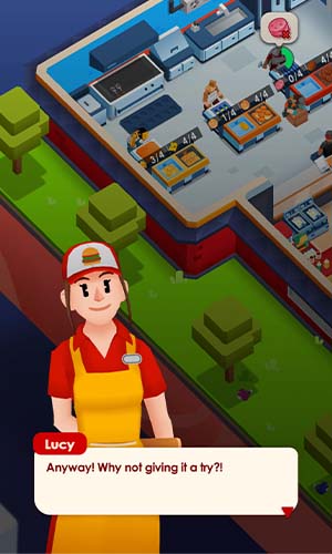 Idle Burger Empire Tycoon Lucy Dialogue