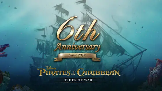 Pirates of the Caribbean: Tides of War 6th anniversary banner