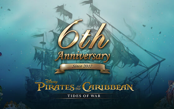 Pirates of the Caribbean: Tides of War 6th anniversary banner