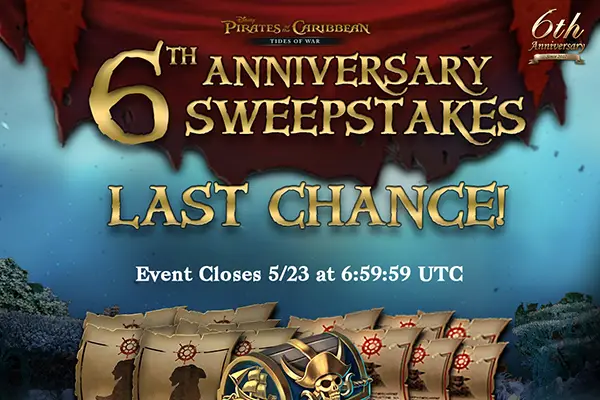 Pirates of the Caribbean: Tides of War Sweepstakes Banner