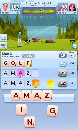 Word Golf Fairway Clash gameplay